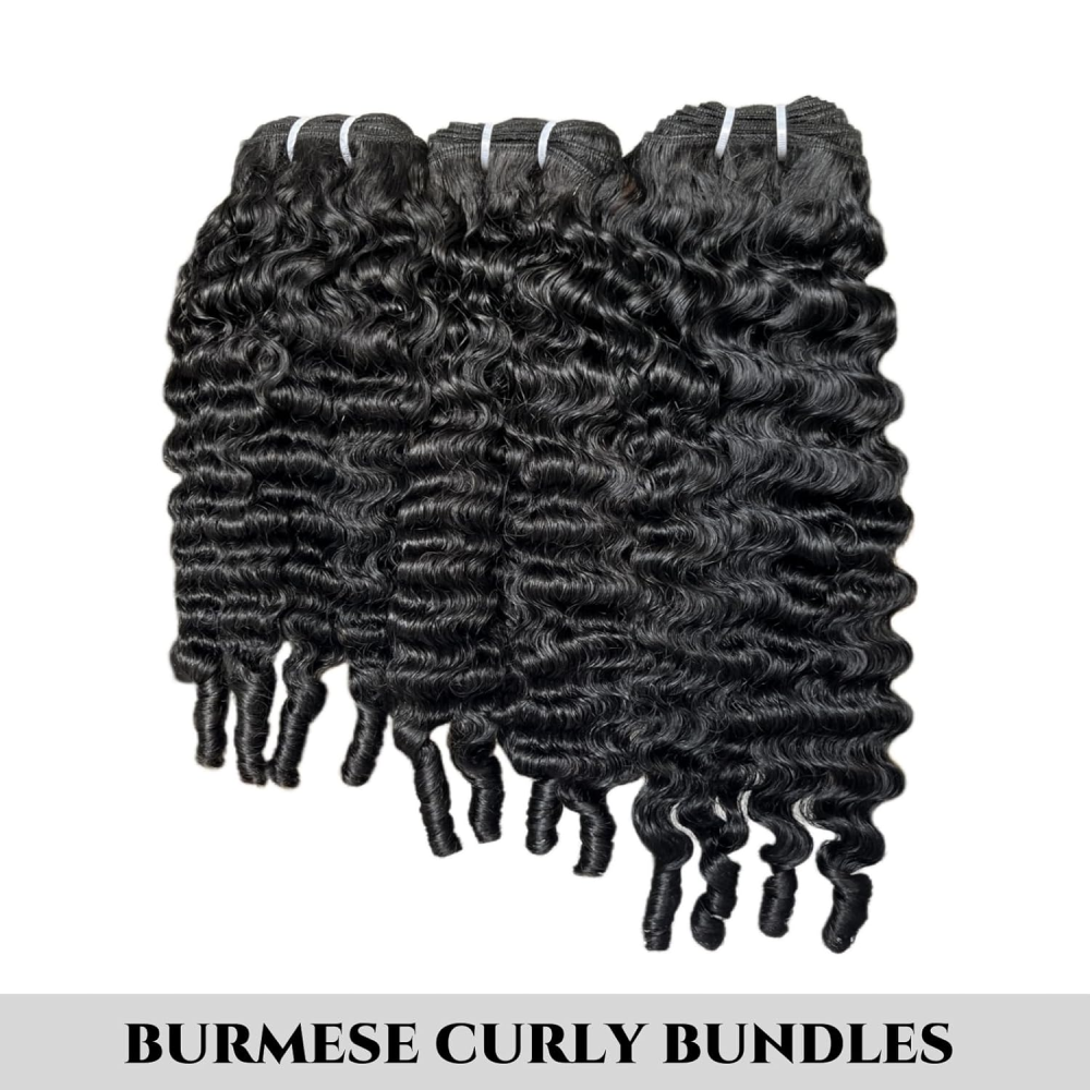New Arrival Vienamese Raw HairPink Band Bundles Burmese Curly 100% Real Human Hair High Quality Without any Chemical Processed