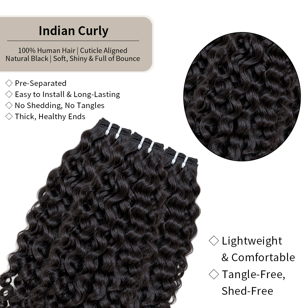 New Indian Curly Flat Band Virgin Hair Bundles 100% Real Human Hair High Quality Without any Chemical Processed