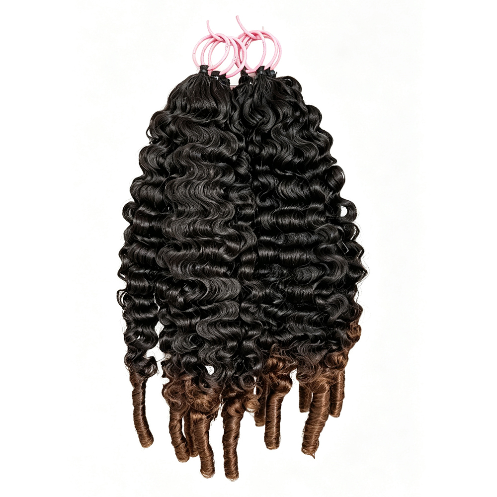 New Virgin Hair Crochet Feather Hair for Miracle Knots Braids Burmese Culry with Spiral Ends