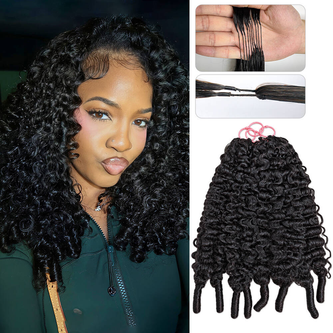 New Virgin Hair Crochet Feather Hair for Miracle Knots Braids Burmese Culry with Spiral Ends