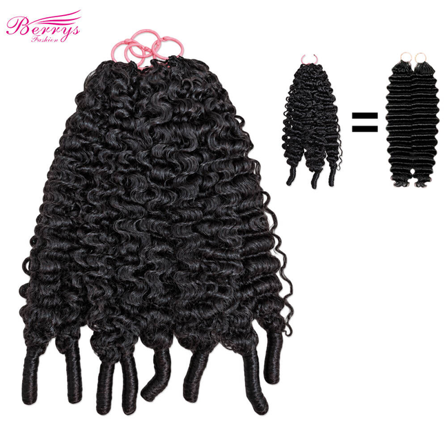 New Virgin Hair Crochet Feather Hair for Miracle Knots Braids Burmese Culry with Spiral Ends