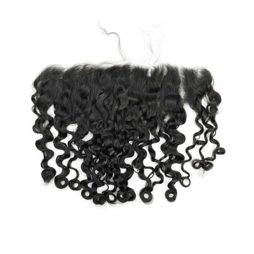 High Quality Virgin Hair Indian Curly 2x6 Closure / 13x6 Frontal HD Lace 14inch 16inch 18inch