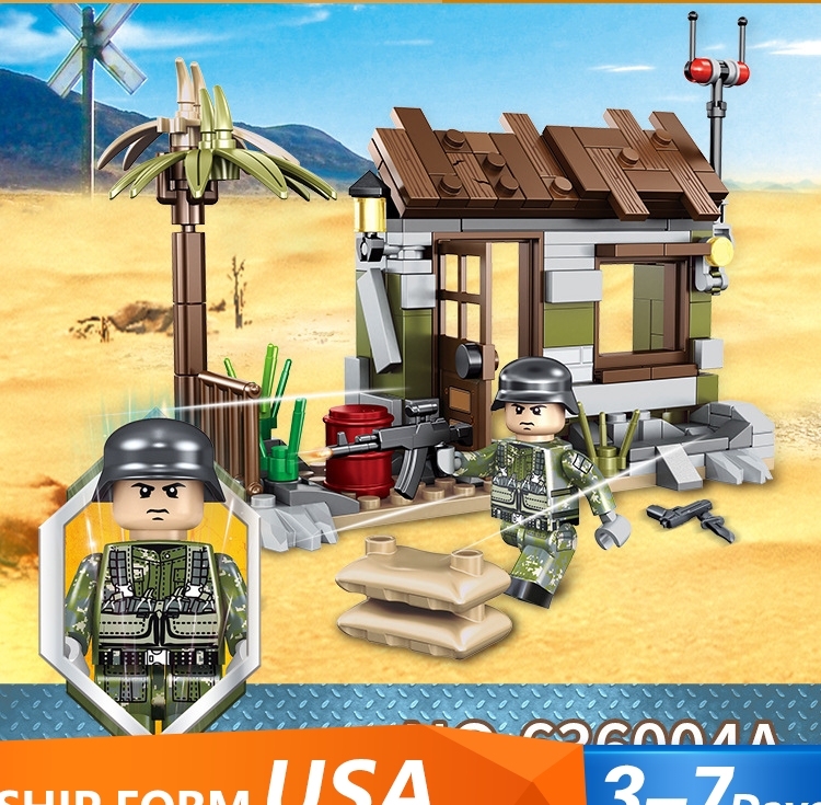 PANLOS 636004 Military Series Peace Messenger 4 in 1 Headquarters Children's Building Block Toy