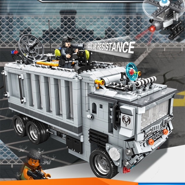 PANLOS 635016 Military Series Decent Mobile Command Post Children Assembled Educational Building Block Toys Ship From China