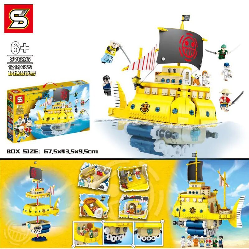 SY 6295 One Piece Series Cartoon Trafalgar Law/Monkey D Luffy Building Blocks Toys 1214pcs Bricks Model Sets From China