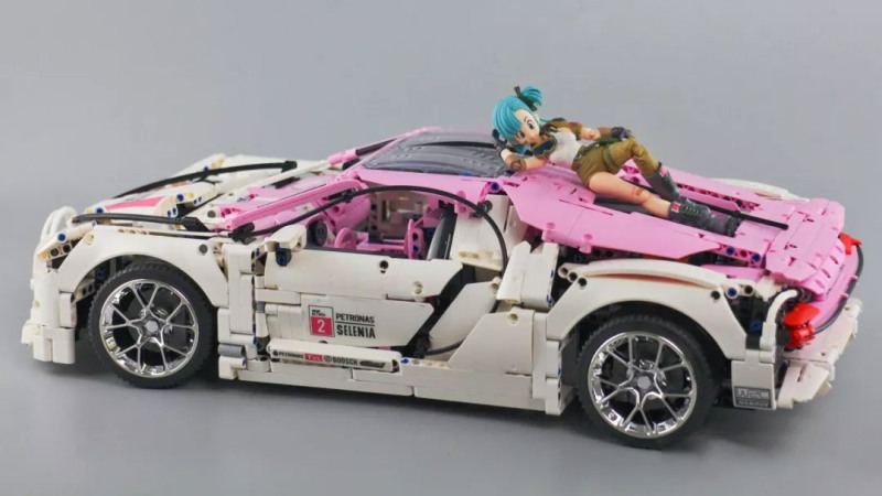 Lin07 007 Mini Blocks 20086 Pink Super Bugatti Racing Drag Racing Drift Nitrogen Acceleration From China