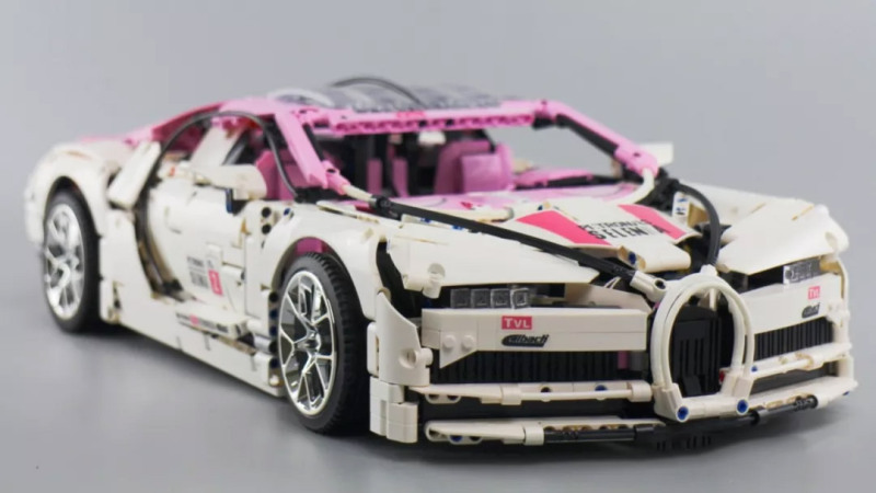 Lin07 007 Mini Blocks 20086 Pink Super Bugatti Racing Drag Racing Drift Nitrogen Acceleration From China