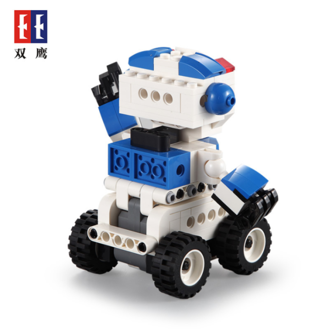 DoubleE C52018 Pull Back Deformation Robot Wave Racing Car Boy Toy Two Change Children Birthday Gift From China