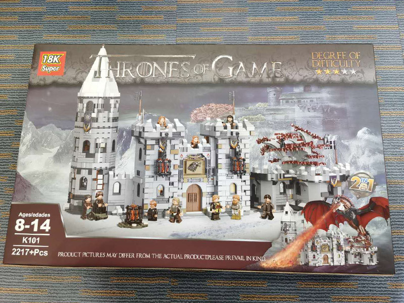 K101 Movie Series Game of Thrones Winterfell Building Blocks 18K Bricks Toys For Gift From China