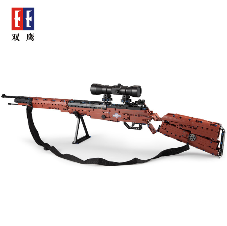 DoubleE C61010  98k Sniper Grab Model Bulletable Simulation Gun Building Block 653pcs Bricks Gun Toys Gifts From China