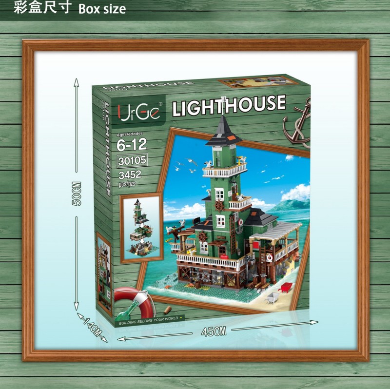 Urge 30105 The Lighthouse Street View Dock Children's Puzzle Assembling And Inserting 3452Pcs Building Blocks From China