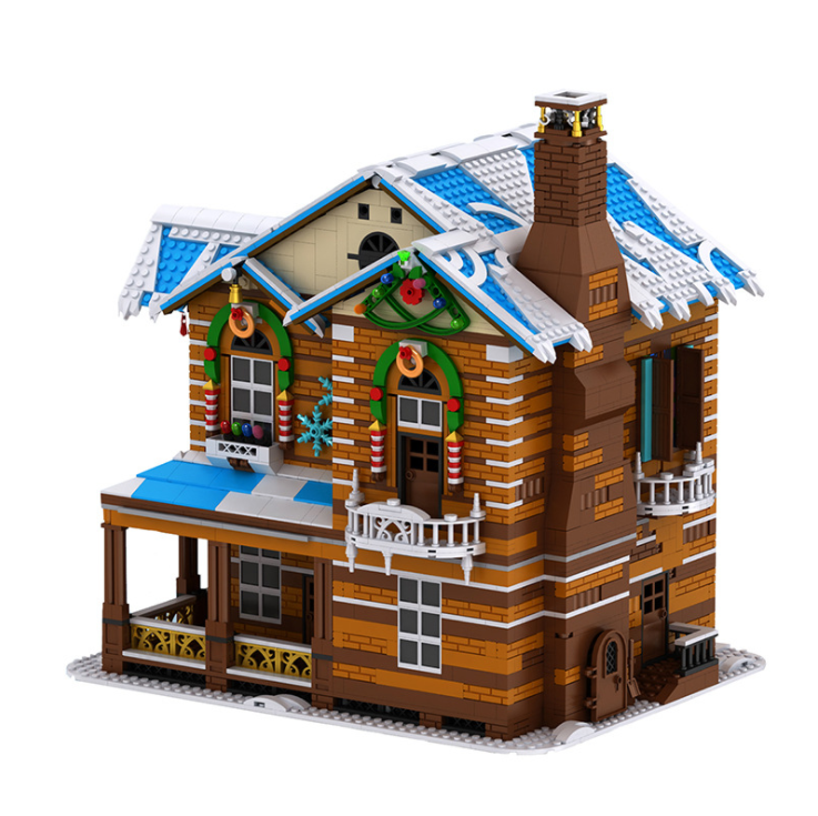 MouldKing 16011 3693PCS Christmas Series Christmas Cabin Light Spray Adult Assembled Model Building Block Toys Ship  From China