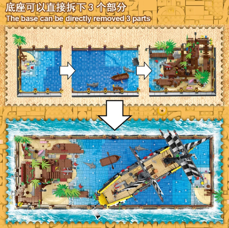 Mork 031002 Booty Bay Series Pirate Bay Children's Educational Building Block 5937pcs Bricks Toy From China