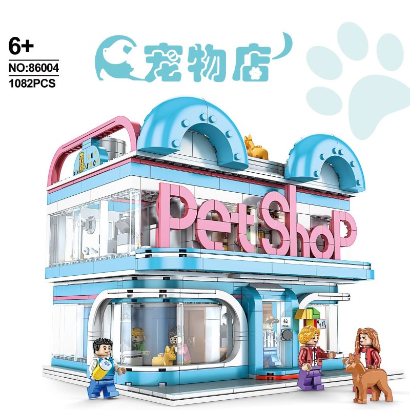 JUHANG 86004 1082pcs Street View Series PetShop Building Blocks Toy From China