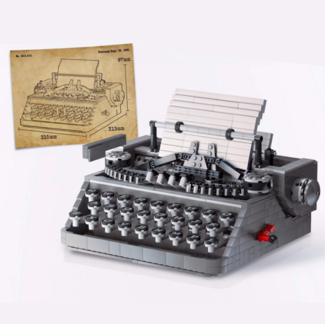 QiZhiLe 90011 1618pcs Nostalgic MOC Typewriter Model Building Block Toy From China