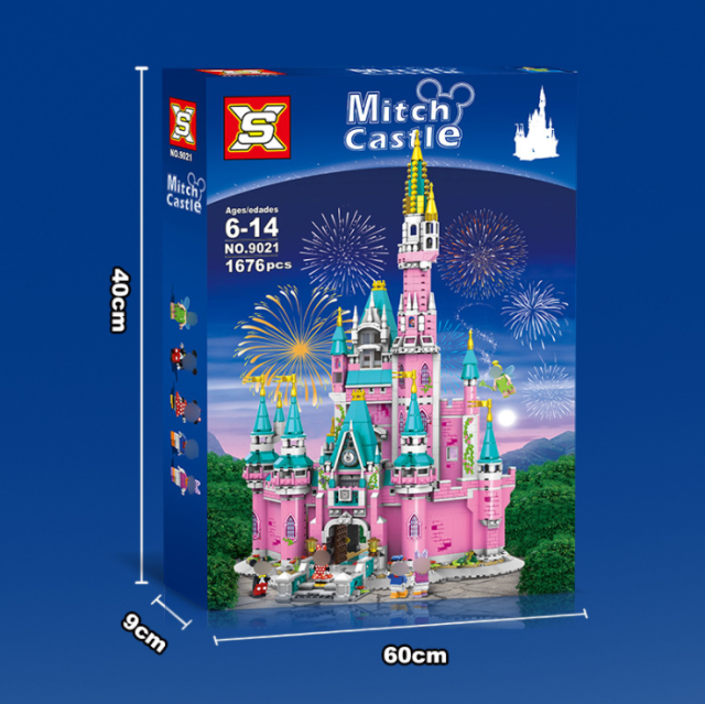 SX9021 1676pcs Pink Castle Paradise Building Block Toy From China