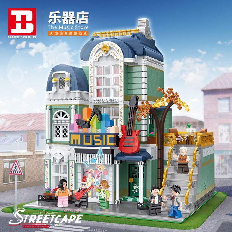 YC20008 3005pcs Urban Architecture Street View Series Musical Instrument Store Building Block Toy Model Ship From China