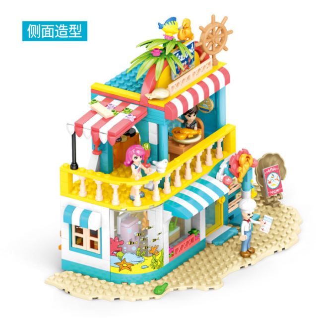 SY 6571 490pcs S-girl Seafood Restaurant Building Blocks Toy From China