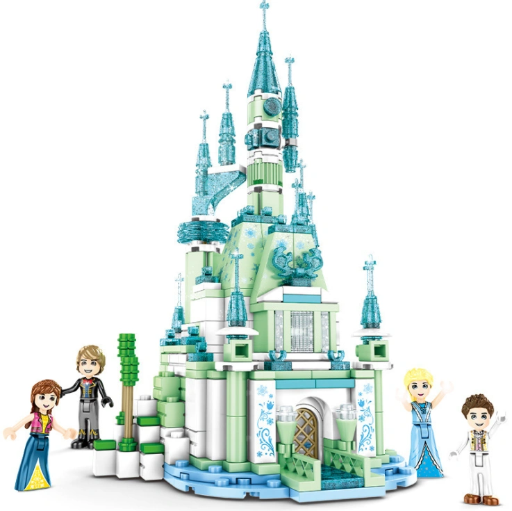 SY 6577 Ice And Snow Castle Girl Street View Building Block Educational 445 PCS Toy From China