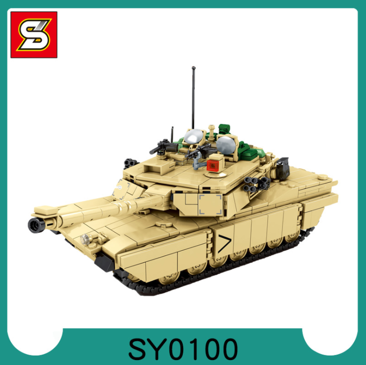 SY 0100 1052pcs Military Survival War M1A2 Tank Building Blocks From China