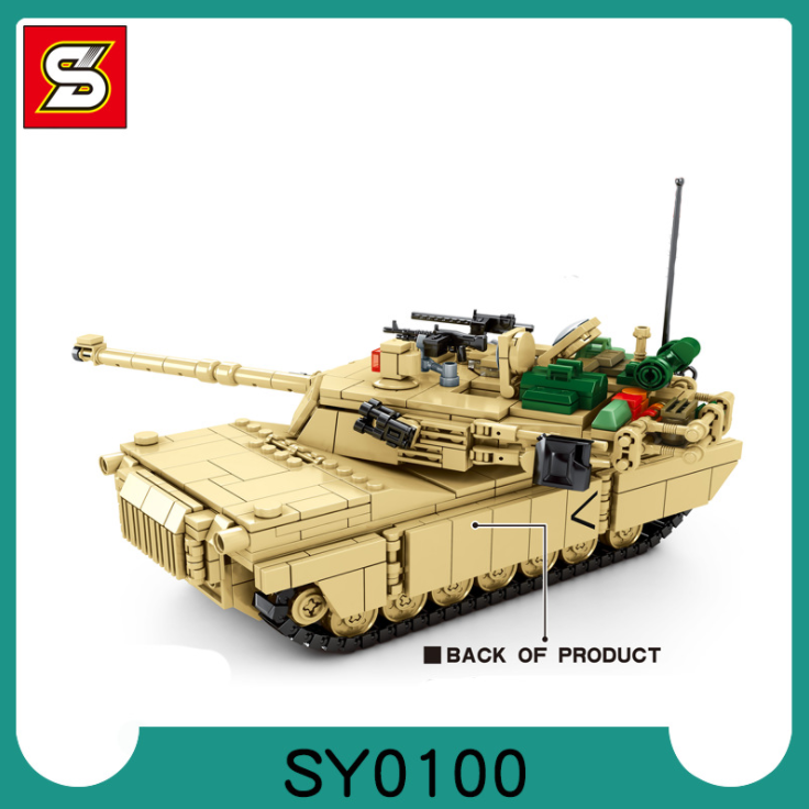 SY 0100 1052pcs Military Survival War M1A2 Tank Building Blocks From China