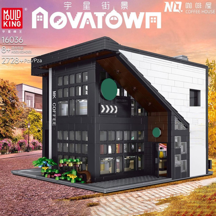 MouldKing 16036 Modern Cafe Modular  Coffee  Aovatown Series Modern Cafe Modular 2020 Building Blocks 2728pcs Bricks From China