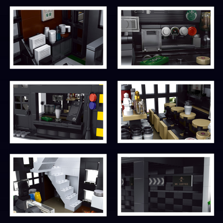 MouldKing 16036 Modern Cafe Modular  Coffee  Aovatown Series Modern Cafe Modular 2020 Building Blocks 2728pcs Bricks From China