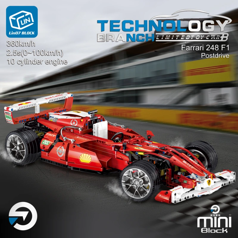 Lin07 0011 Blocks Technic Series Model Series &quot;Ferrari&quot; 248 F1 Formula 1 Mini Car Building Blocks 1275pcs Bricks Toy Ship From China