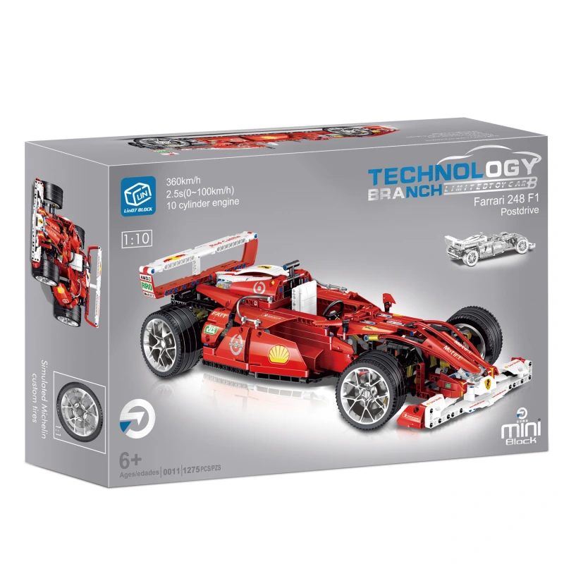 Lin07 0011 Blocks Technic Series Model Series &quot;Ferrari&quot; 248 F1 Formula 1 Mini Car Building Blocks 1275pcs Bricks Toy Ship From China