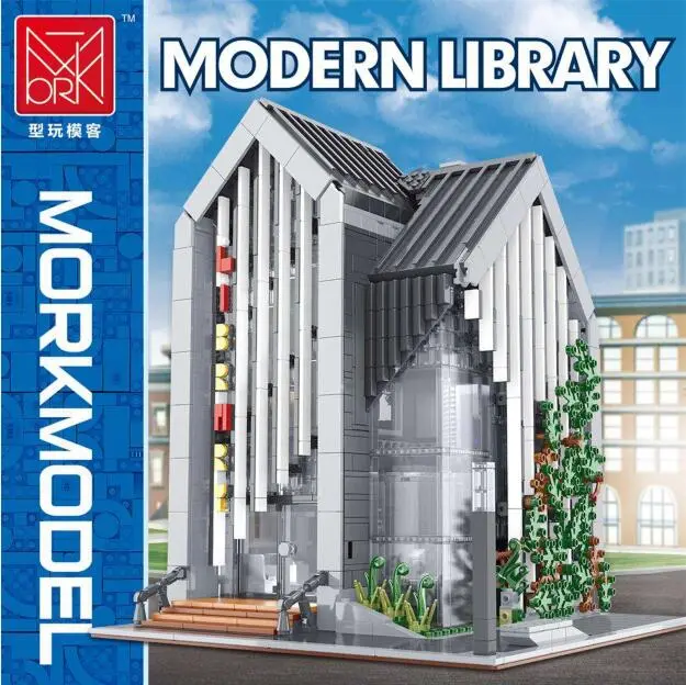 Mork 011001 City Street View Series Modern Library Building Block 2789pcs Bricks Toy From China