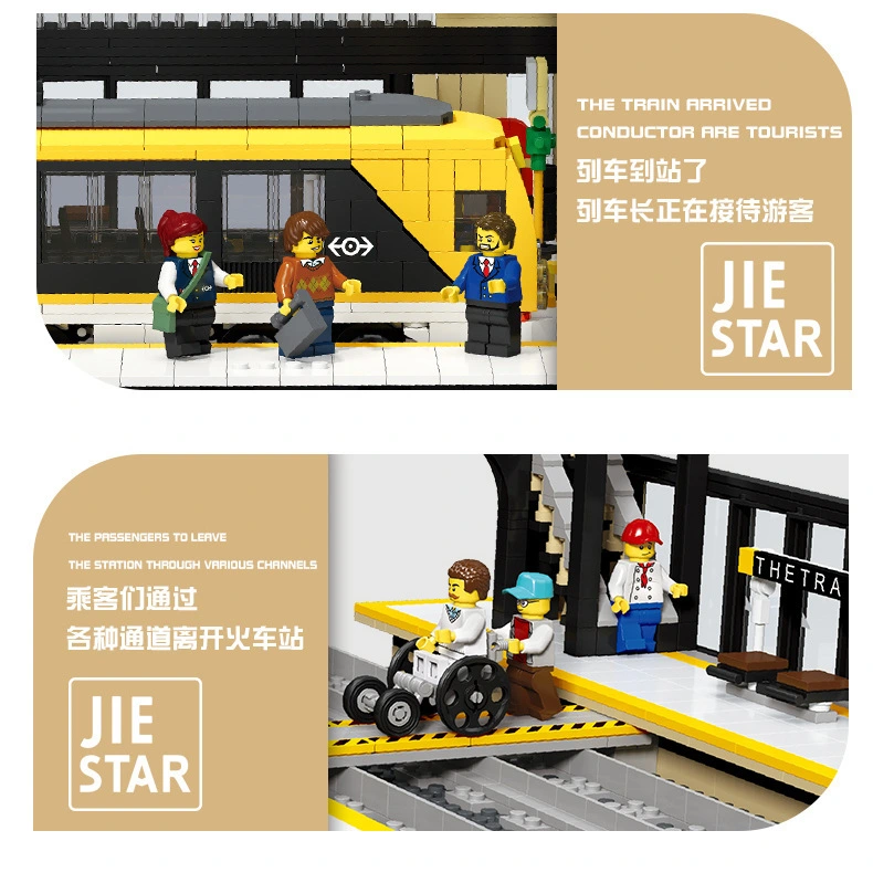 89104 3950PCS Idea Architecture Series European Railway Station Building Block Toy Ship From China