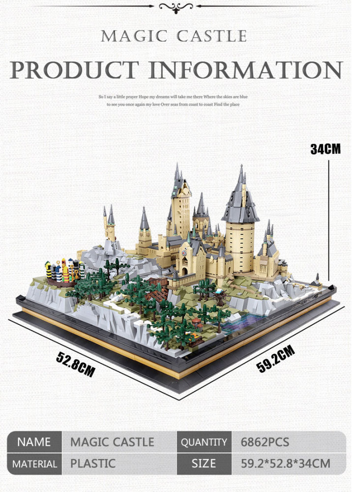 MouldKing 22004 Potter Movie 6862Pcs Magic School of Witchcraft and Wizardry Sets Kids Toys Gifts M10001 from China