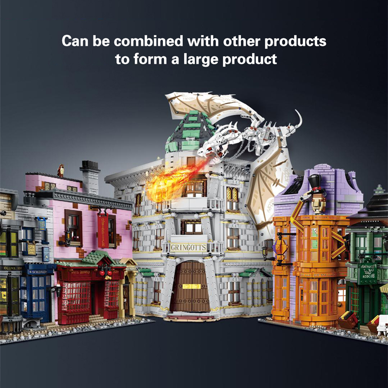 MORK 032101 City Street View Series Diagon Alley Bank Toy Model 4185Pcs Building Block Toy  From China