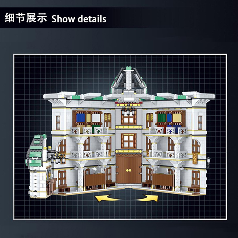 MORK 032101 City Street View Series Diagon Alley Bank Toy Model 4185Pcs Building Block Toy  From China