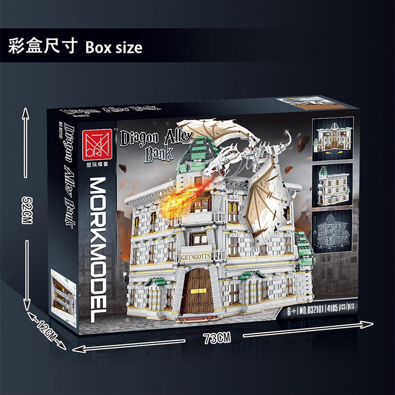 MORK 032101 City Street View Series Diagon Alley Bank Toy Model 4185Pcs Building Block Toy  From China