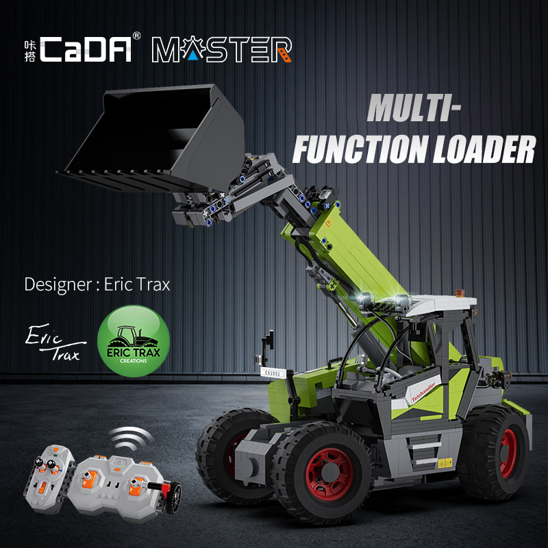 CaDa C61051 MOC Technic Multi-function Loader 1:17 Building Blocks Remote Control 1469PCS Bricks Toys From China.