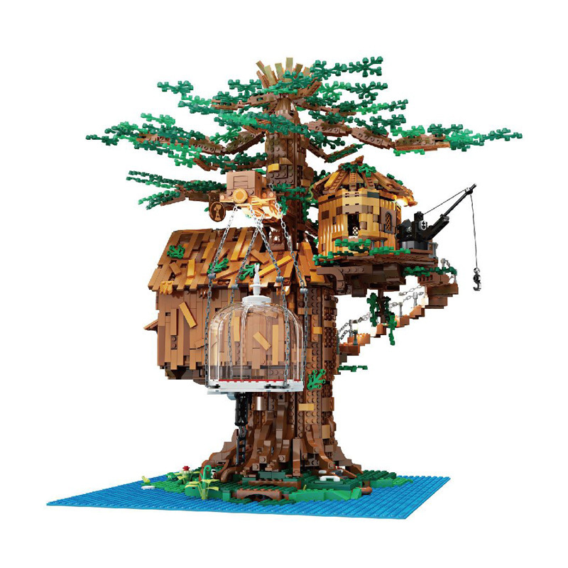 MOULDKING 16033 Expansion 16033D Leaves & Flower MOC Tree House Model Building Blocks 3958pcs Brick Toys Kids Gift [with Light]