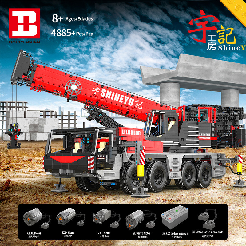 HappyBuild YC22003 Technic Shine YU：Mobile Crane building blocks 4885pcs bricks Toys For Gift from China