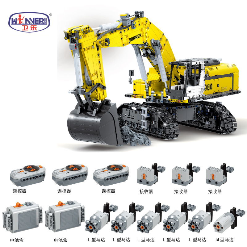 ‘Winner’7121 Technic Excavating Machinery building blocks 2071pcs bricks Toys For Gift ship from China