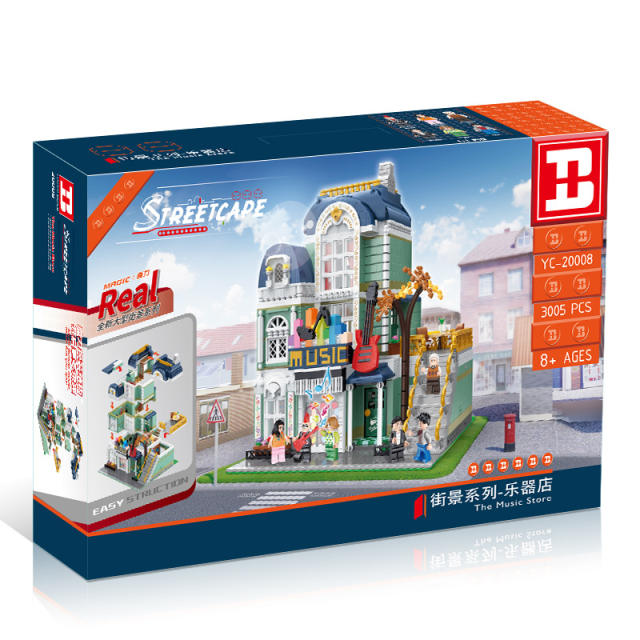 HappyBuild YC20008 City Street Streetcape building blocks 3005pcs bricks Toys For Gift from China