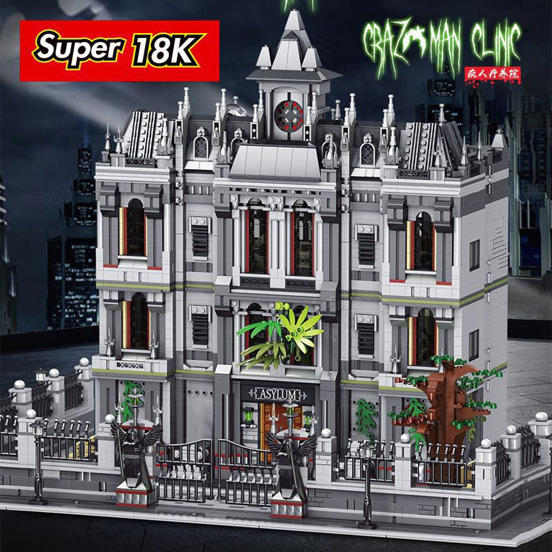 Super 18K K128 City Street Arkham Asylum building blocks 7620pcs Toys For Gift Ship From China