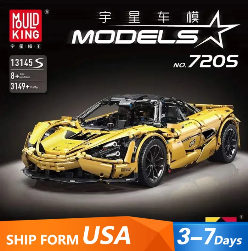 Mould King 13145S Technic Series McLaren 720S Super Car Sport Car Building Blocks 3176pcs Bricks Toys For Gift Ship From USA 3-7 Days Delivery