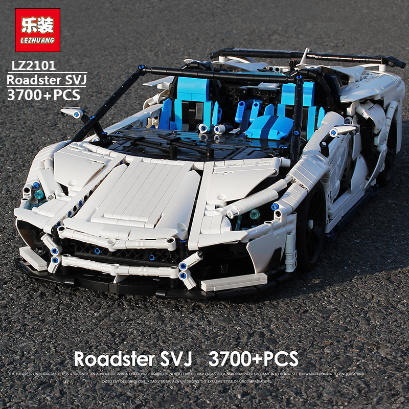 LZ 2101 Technic 'Lamborghini' Aventador SVJ Roadster building blocks 3700pcs Toys For Gift ship from China