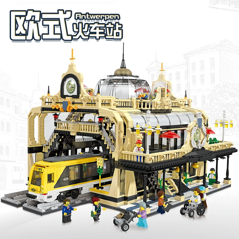 JIESTAR 89104 City Street European Railway Station building blocks 3950pcs Toys For Gift from China