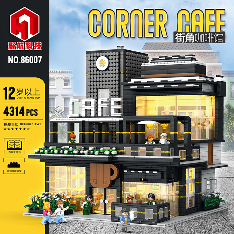JUHANG 86007 City Street Corner cafe building blocks 4304pcs Toys For Gift from China