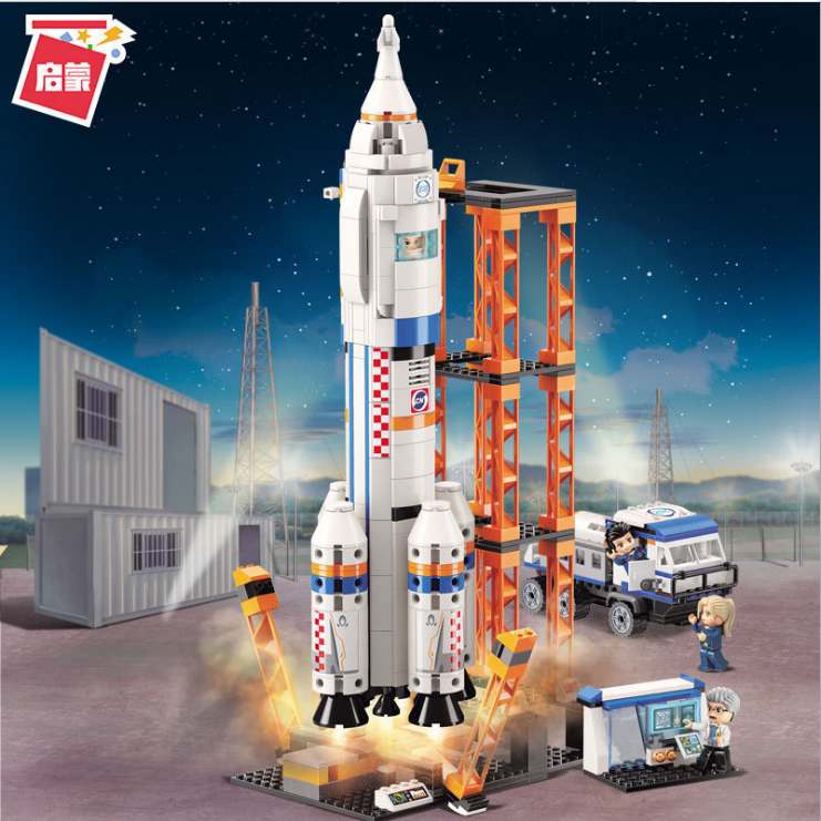 【Clearance Stock】Qman 1140 Urban Space Shuttle 632Pcs Launch Base To Explore Children's puzzle Assemble boy's Building Block Toys（no tax）