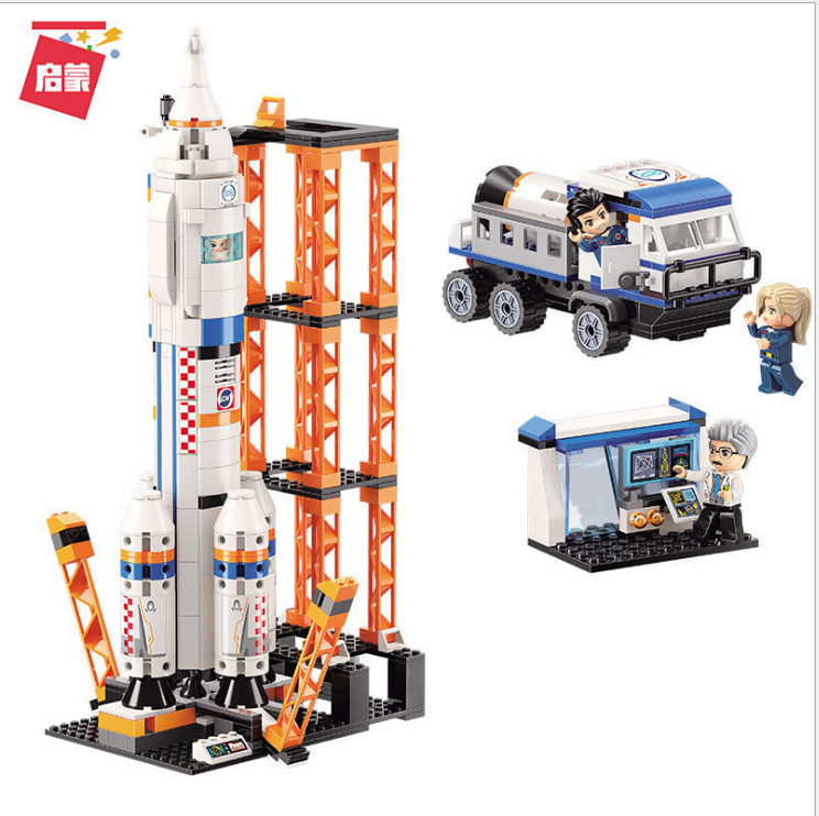 【Clearance Stock】Qman 1140 Urban Space Shuttle 632Pcs Launch Base To Explore Children's puzzle Assemble boy's Building Block Toys（no tax）