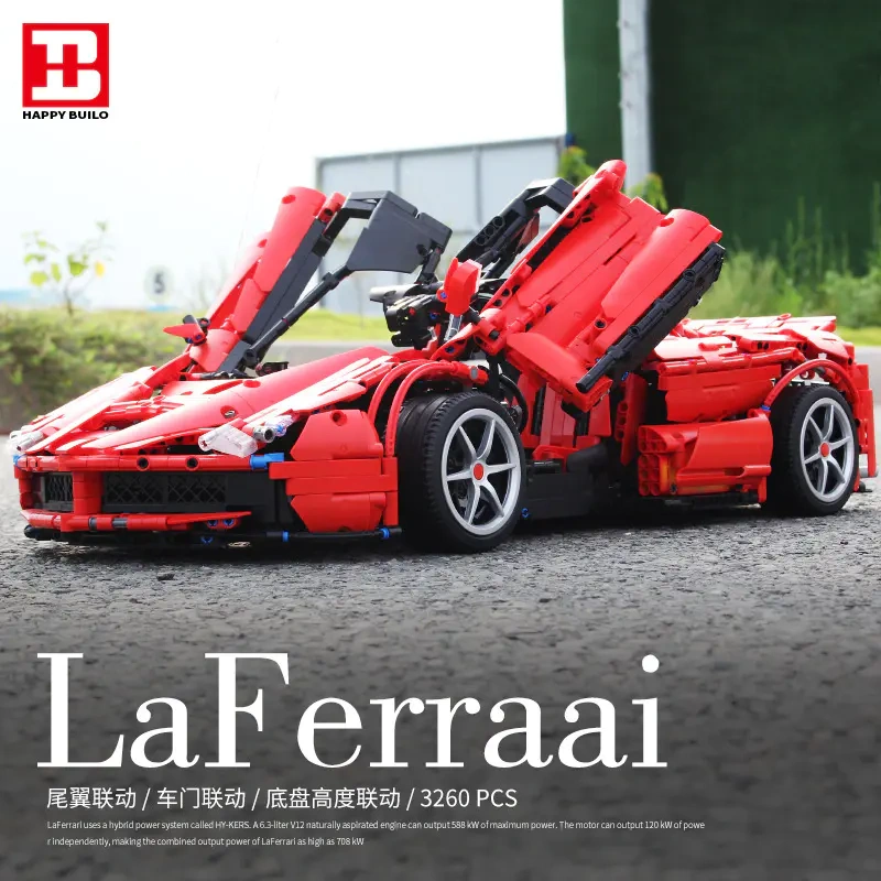 happyBuild XQ1002 Technic-Ferrari-Rafa building blocks 3260pcs bricks Toys For Gift from China