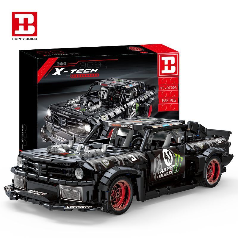 HappyBuild YC-QC005 Technic Ford Mustang Hoonicorn V2 Building Blocks with Motor 1655pcs Bricks Toys For Gift from China