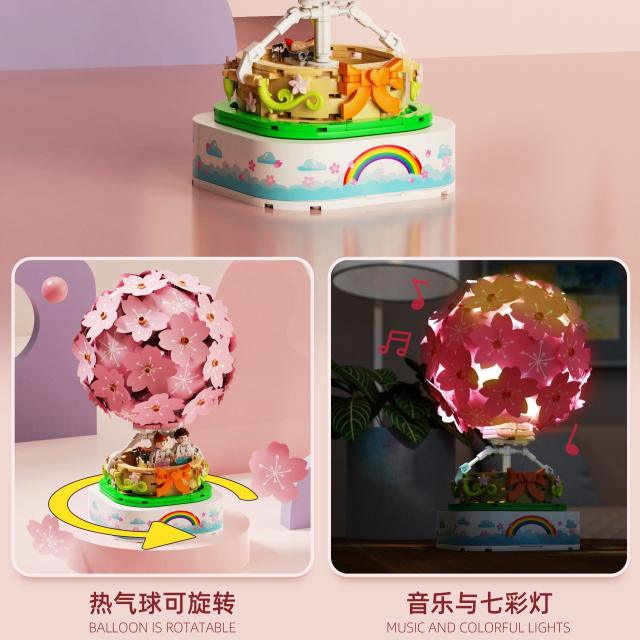 SEMBO 601150 idea Cherry blossom hot air balloon building blocks 718pcs bricks Toys For Gift from China